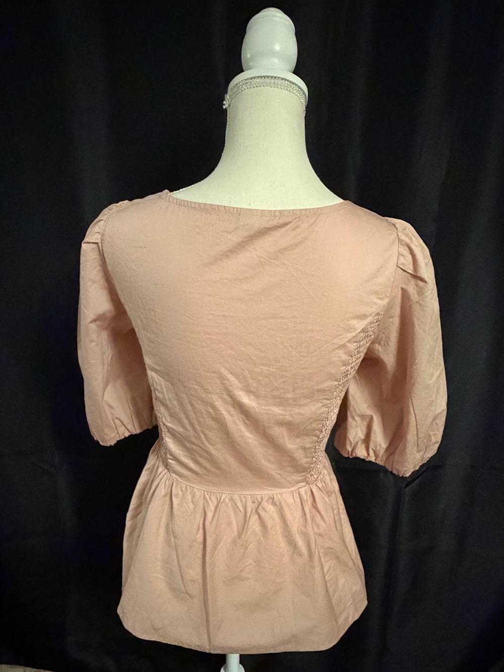 NWT Old Navy Pink Knot-Front Puff Sleeve Top Size Large - Picture 3 of 4